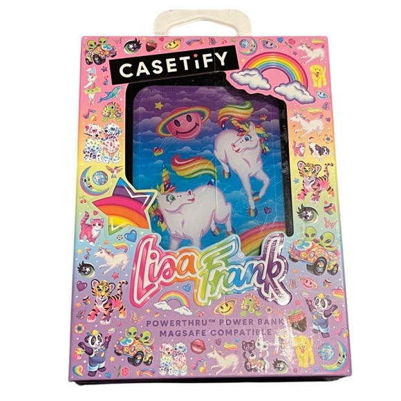 CASETiFY Lisa Frank Powerthru Power Bank MagSafe 90s Unicorn Rainbow Design Rare